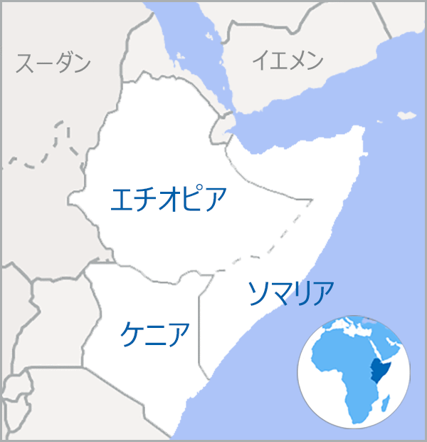 アフリカの角の地図